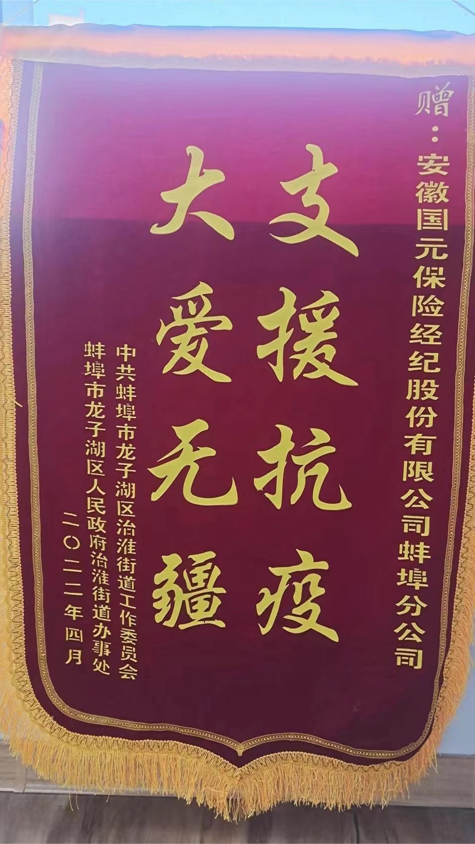 國元保險經(jīng)紀公司蚌埠分公司獲得榮譽